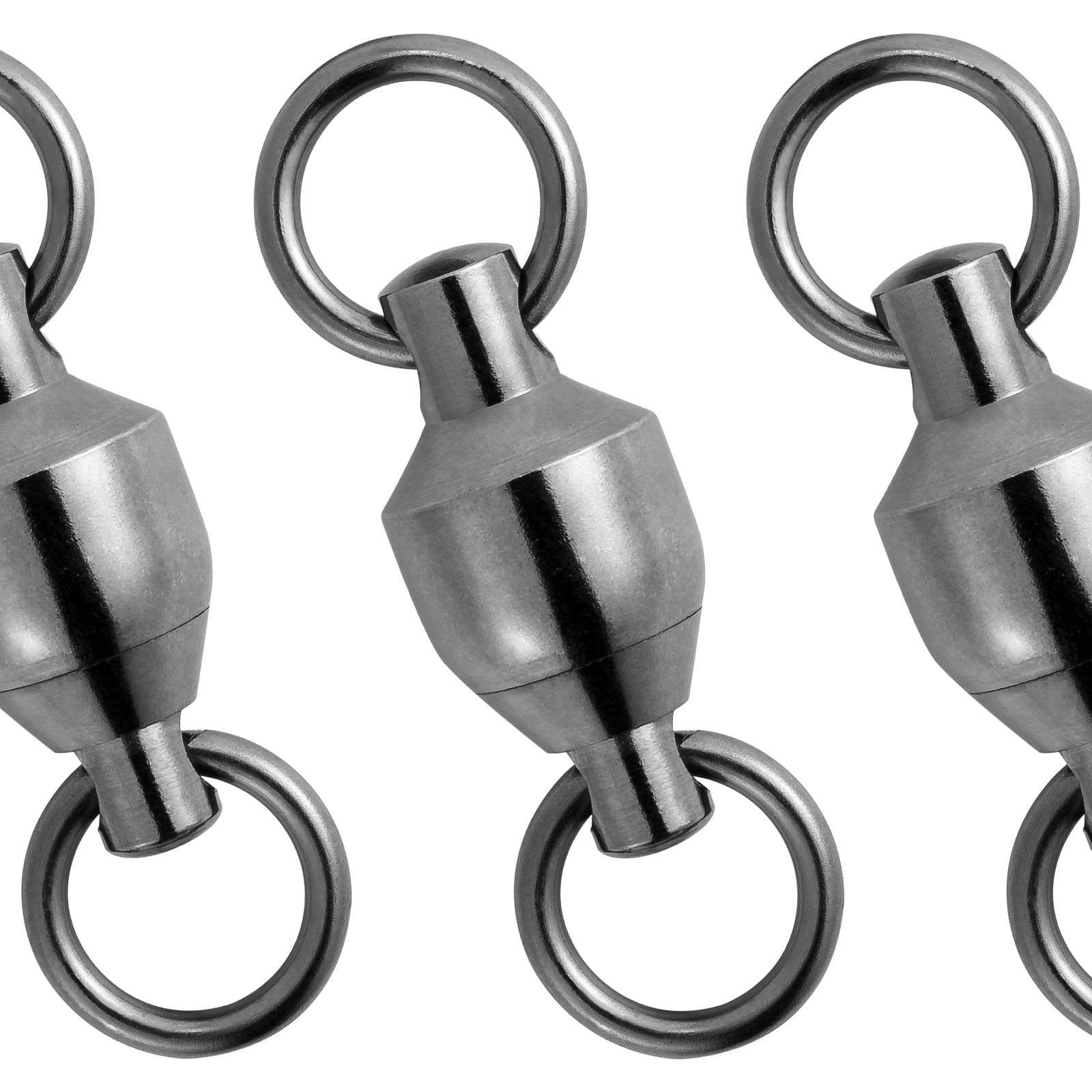Black High Strength Fishing Ball Bearing Swivels Connectors with Welded Rings Fish Swivel Test 35lb-390lb