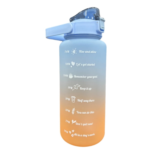 Botella de agua motivadora 2l NetGame Botella de agua Motivador 2L, color azul con naranja