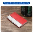 thumbnail image 5 of Uxcell 3.7x2.4x0.3 Inch PU Leather Name Cards Case Alloy Business Card Holder Red, 5 of 5