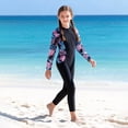 thumbnail image 5 of JIAYUE Girls Swimwear O-Neck Long Sleeve Gradient Floral Print Surfing Diving With Full Leg Coverage Beach Vacation Children Swimsuit, 5 of 9