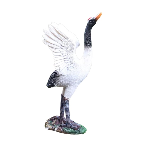 Esculturas de grúa señuelo de arte para jardín al aire libre de pie, figura de animal creativa para 11cm