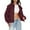 Wine Coat for Women, variant on SAFUNY Women’s cropped cinched waist denim jacket with button closure slim design trendy for casual dates streetwear all seasons Black L