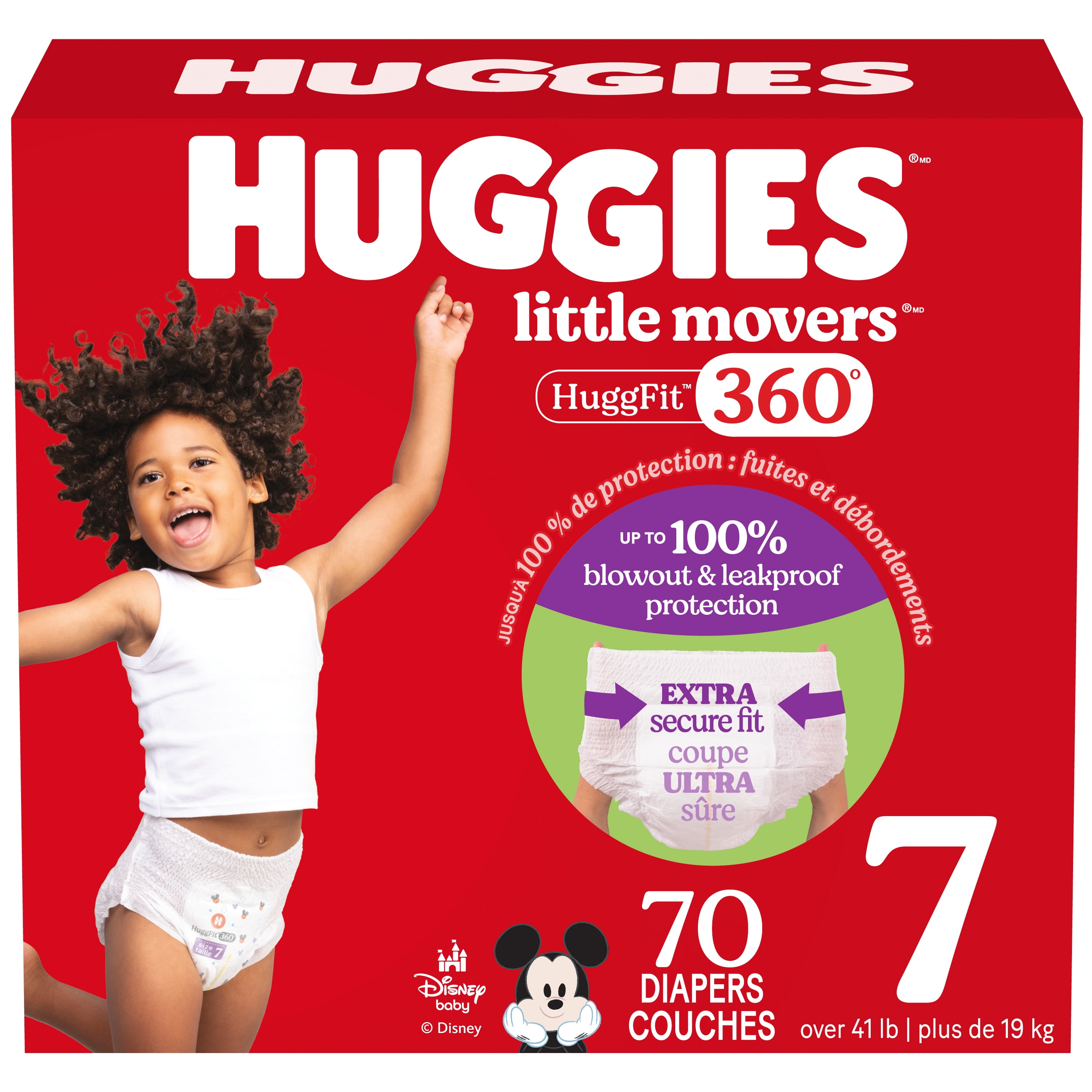 Huggies Little Movers HuggFit 360° Baby Diapers with 360° Waistband, Size 3-7, Count 136-70, HUGFIT 360 MC S3-7| Count 136-70