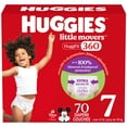 thumbnail image 1 of Huggies Little Movers HuggFit 360° Baby Diapers with 360° Waistband, Size 3-7, Count 136-70, 1 of 8