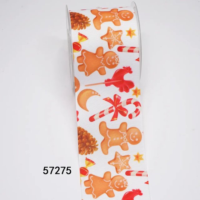 Cinta de grogrén impresa de Navidad de dibujos animados DIY para suministros de manualidades, accesorios de costura, resinas planas, 5 yardas, 10 piezas 57275