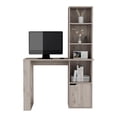thumbnail image 3 of Light Gray Writing computer desk With storage cabinet and Bookcase with 4 shevels, for small and big spaces., 3 of 5