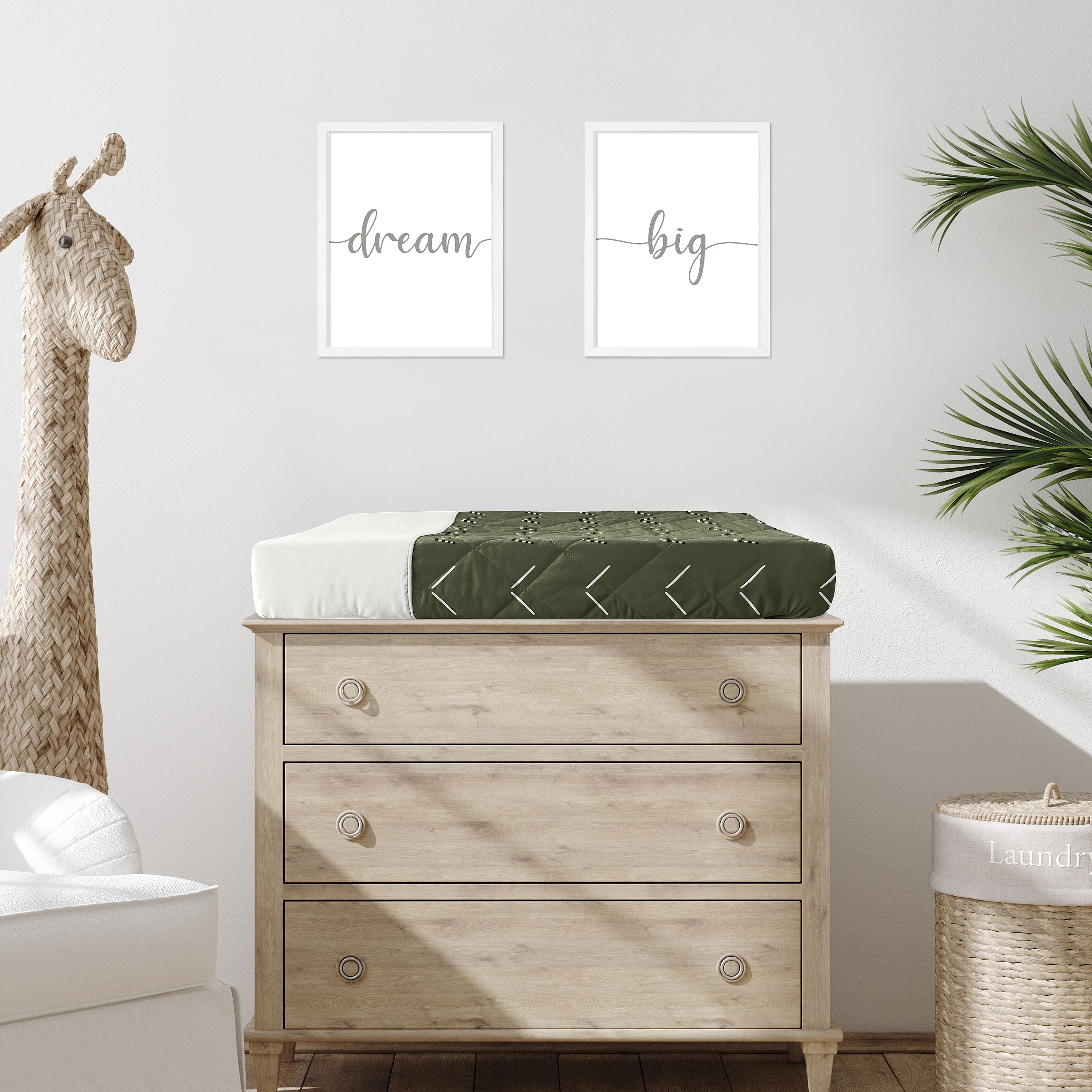 Sweet Jojo Designs Diamond Tuft Dark Green and Ivory Changing Pad Cover