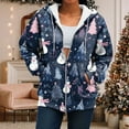 thumbnail image 7 of idosla Christmas Hoodie for Women Zip Up Trendy Graphic Hooded Sweatshirt Comfy Casual Long Sleeve Winter Tops (Navy, M), 7 of 7