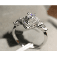 thumbnail image 3 of HeartsAndYou 4ct Pear Cut Moissanite Dual Halo Engagement Ring for Women 18k White Gold over Silver Pear Accent, 3 of 4