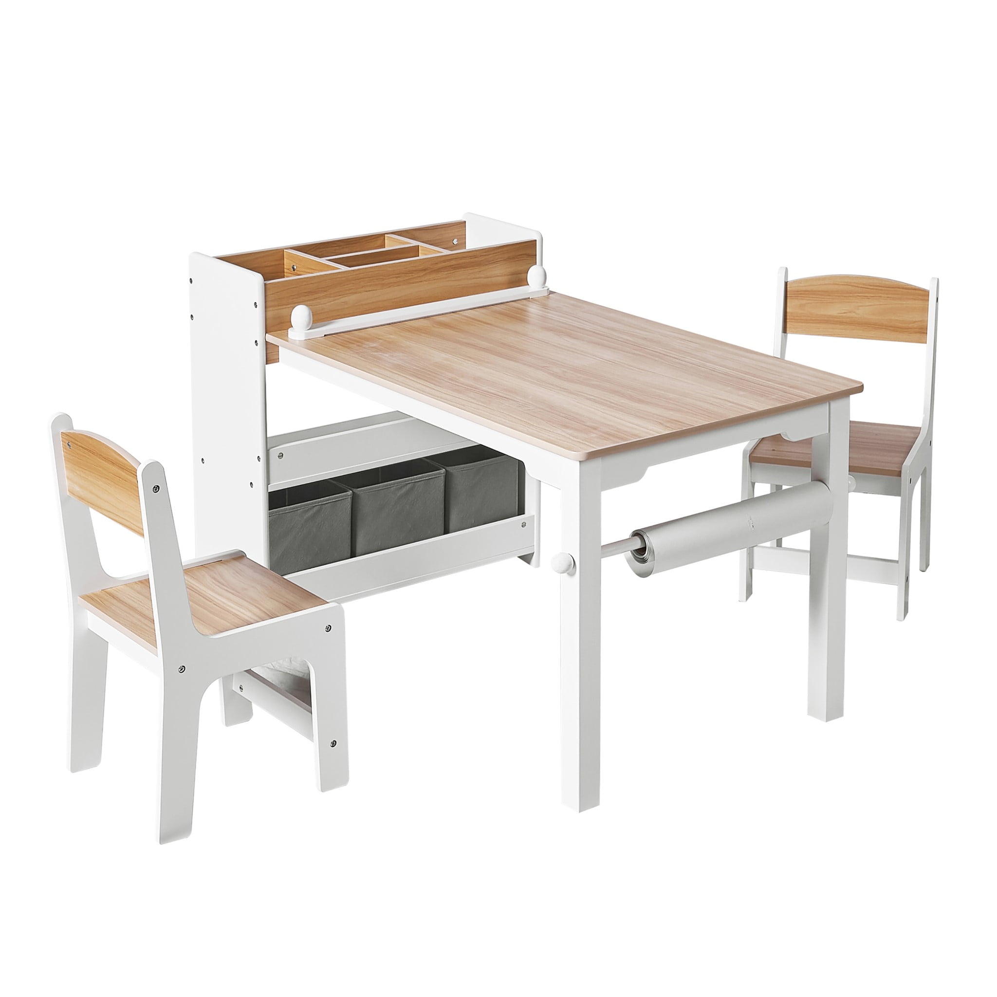 Topbuy Outdoor Kiddie Table & 6 Chairs Set, Toddler Activity