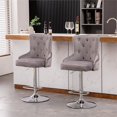 thumbnail image 2 of Alexent Tabourets de Bar en Velours Pivotants Réglables 43.7"-51.6" en Gris (Lot de 3), 2 of 7