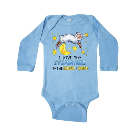 

Inktastic I Love my Stepfather to the Moon and Back Cute Sheep Gift Baby Boy or Baby Girl Long Sleeve Bodysuit