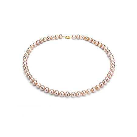 Ultra-Luster 11-12mm Pink Genuine Cultured Freshwater Pearl 18" Necklace and 14kt Yellow Gold Filigree Clasp