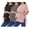 Black + Gray + Pink, variant on 3 Pack Maternity Shirts Split Side Oversized Pregnancy Tops Crew Neck Short Sleeve Postpartum Clothes