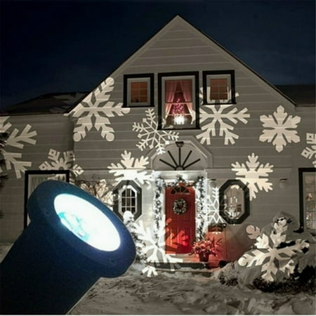 U-MAX Christmas Moving Snowflake LED Landscape Projector Light Waterproof Laser Lamp Outdoor Garden Xmas (Best Outdoor Christmas Light Projector)
