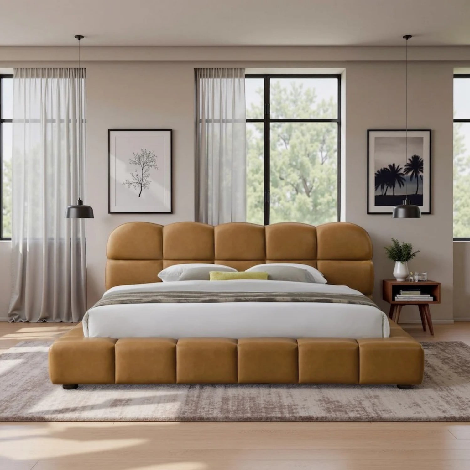 Bed Frame Roswell Luxurious King Size Platform Bed