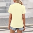 thumbnail image 3 of KDDYLITQ Polo Shirts for Women Short Sleeve Collared Dressy Blouses V Neck Solid Color Causal Uniform Lounge Business Comfy Fashion Shirts Beige L, 3 of 4