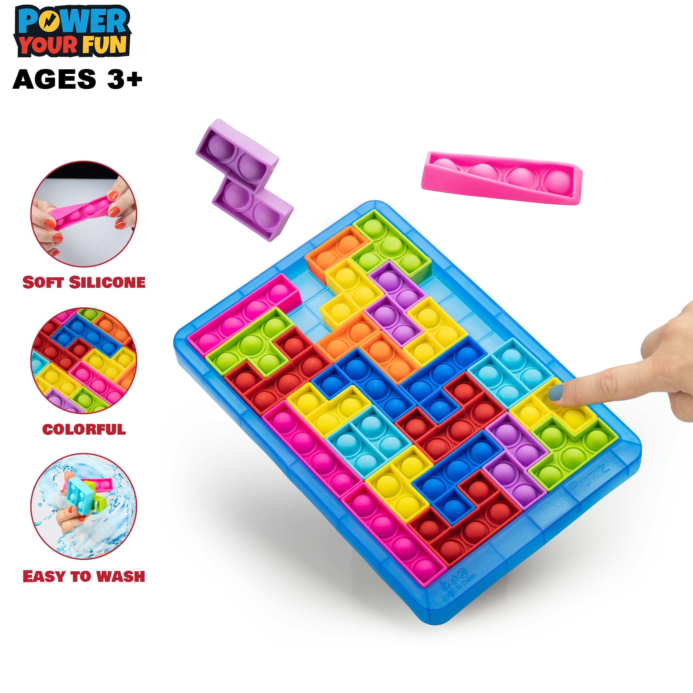 Anlabay Two-in-One Pop Blocks Pop Puzzle 48PCS, Jigsaw Puzzles, STEM Toys  for 4 5 6 7 8 Year Old Kids, Bubble Popping Sensory Toy, Autism Sensory  Toys