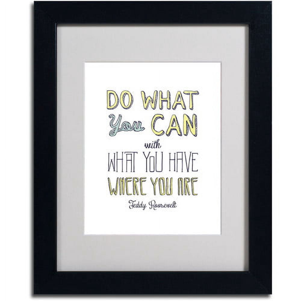 Trademark Fine Art "Do What You Can III" Canvas Art by Megan Romo, Black Frame