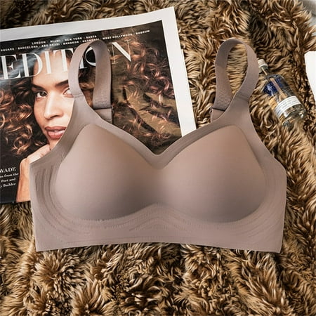 Wireless Women s Bra Underwear Women S Wide Straps Without Ring Gathered To Collect Side Breasts Large Size Tank Top Non Marking Bra  Women s Bra L