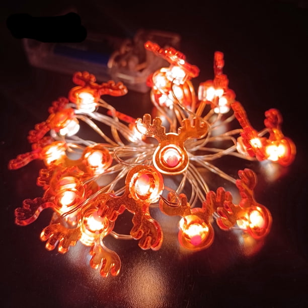 Muñeco De Nieve Papá Noel Cabeza De Venado Cadena De Luces Led Cadena De Luces De Alambre De Cobre Para El Árbol De Navidad Decoración De La Sala De Estar Y El Dormitorio Inevent HA043815-03