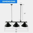 thumbnail image 7 of GSE Games & Sports Expert 56" Hanging Billiard Pool Table Light with Adjustable Metal Chain and 3 Lamp Shades. Great for 7ft/8ft Pool Tables, Billiards Room, Bar - Black, 7 of 7
