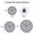 thumbnail image 6 of Wall Clock Solid Color Clocks PVC Silent Non-Ticking Battery Operated Decorative Grey Round Clock for Home Living Room Kitchen Bedroom Office School Wall Decor 14 Inch, 6 of 9