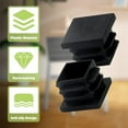thumbnail image 4 of Triani 4Pcs Plastic Hole Plugs Black -Square Chair Leg Caps & Pipe Plugs 2"x2" Square Black Metal Tubing End Caps for Square Tube and Furniture Legs(Black), 4 of 7