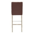 thumbnail image 6 of WestinTrends Hayes Bar Chairs, Linen Upholstered Button Tufted Kitchen Island Chairs Bar Height Stools Solid Wood Legs, Brown, 6 of 11
