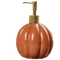 Ceramic Pumpkin Soap Dispenser With Golden Plastic Pump - Refillable Reuse Lotion Fall Soap Dispenser