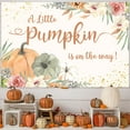 thumbnail image 3 of Cheereveal Little Pumpkin Backdrop Fall Baby Shower Decorations A Little Pumpkin Is on The Way Background Thanksgiving Supplies, 3 of 6