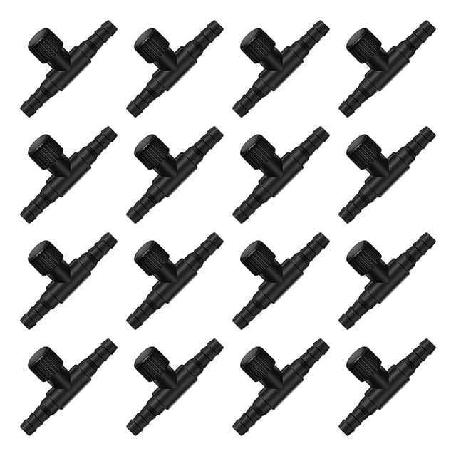 30 Pieces 2-Port Fish Tank Valve Plastic Air Pump Control Valve Aquarium T-Shaped Control Valve