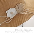 thumbnail image 5 of Visland Fashion Flower Wide Brim Caps Summer Foldable Beach Sun Protective Hat Straw Hats for Women, 5 of 8