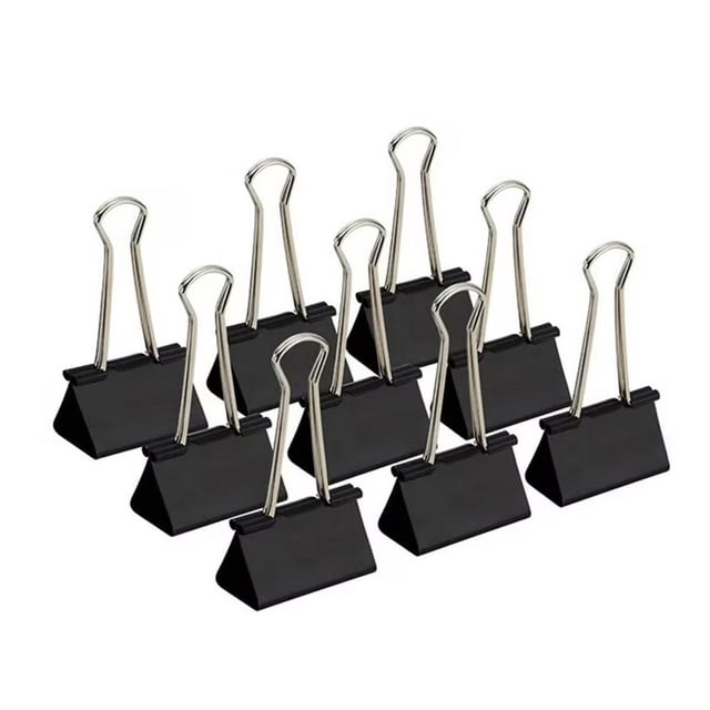 EZLIFE Sujetapapeles medianos de color negro, pinzas plegables de metal tipo bulldog, Z5 J4X6