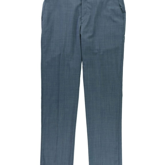 Michael Kors Mens Pindot Dress Pants Slacks, Blue, 33W x UnfinishedL