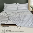 thumbnail image 7 of Ruvanti Flannel Sheets Queen Size 6 Pcs - 100% Cotton Double Brushed Bed Sheets, Deep Pockets 16 Inches Queen Sheet Set, All Seasons Breathable, Extra Soft & Comfy, ocean stripe, 7 of 7