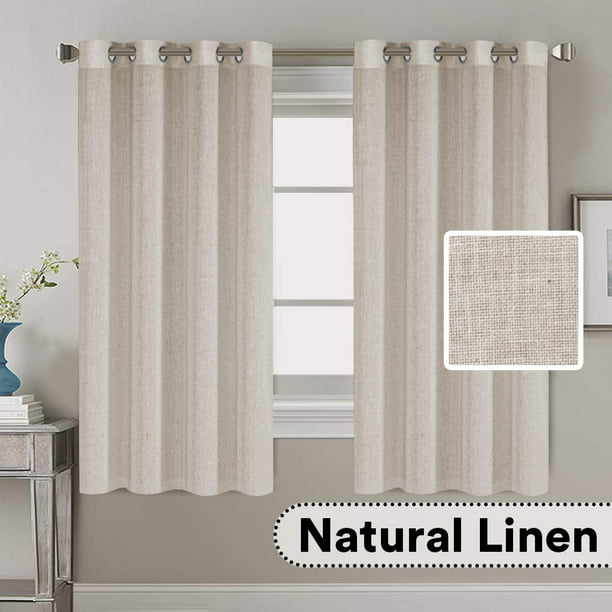 Luxurious Natural Linen Curtains 2, 104 Inch Wide Curtains
