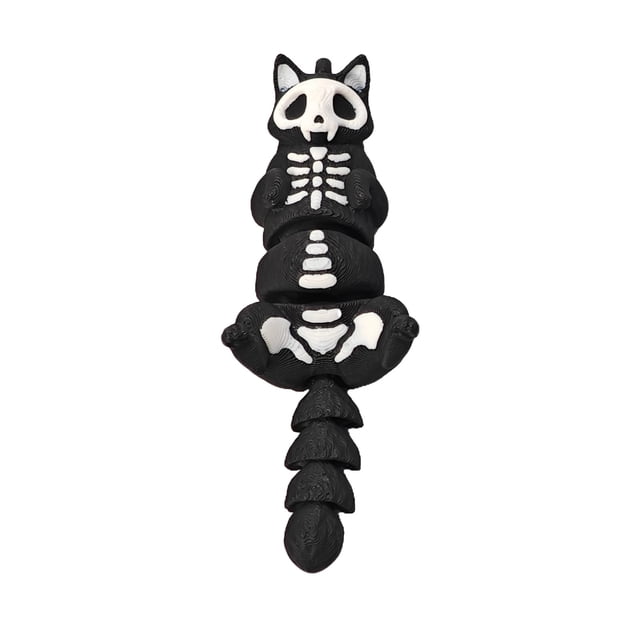 Llavero de esqueleto de gato impreso en 3D Lindo y único con temática de Halloween para los amantes de los gatos