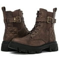 thumbnail image 1 of GLOBALWIN Women's Brown Combat Boots Lace Up Boots For Women 9M, 1 of 8