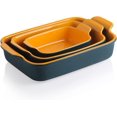 thumbnail image 1 of SWEEJAR Porcelain Bakeware Set for Cooking, 9.8 x 13 inch Ceramic Rectangular baking dish Lasagna Pans for Casserole Dish, Cake Dinner, Kitchen, Banquet and Daily Use (Blue&Yellow), 1 of 6