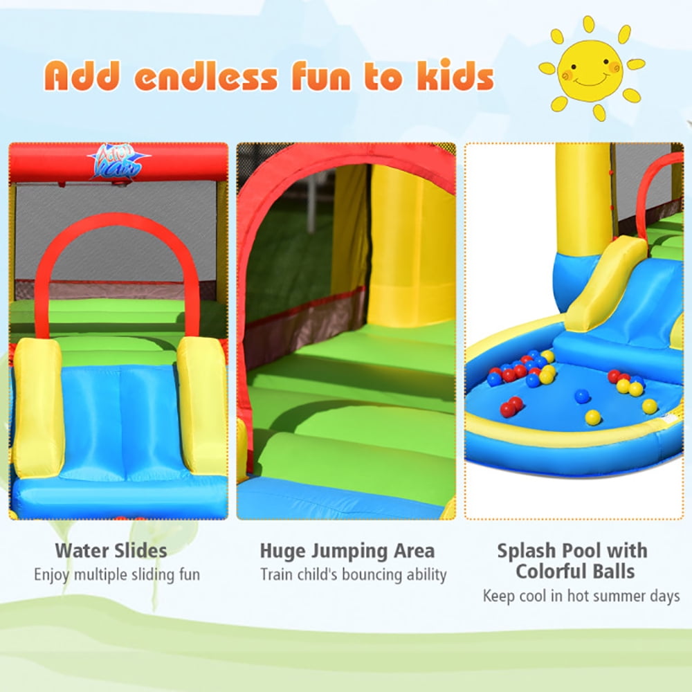 Aimee Lii Inflatable Kids Slide Bounce House with 550W Blower, Kids Bounce House for 5+