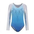 thumbnail image 5 of Children's ballet gymnastics suit dance practice clothes dance clothes girls Long sleeve diamond pattern body suit, 5 of 6