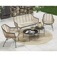thumbnail image 7 of Grand Patio 5 Pieces Outdoor Wicker Conversation Set Seating Chair Set with Cushions and Coffee Tables, Boho PE Wicker Sofa Set for Indoor Outdoor, Balcony, Porch, Garden, Deck (Natural), 7 of 7