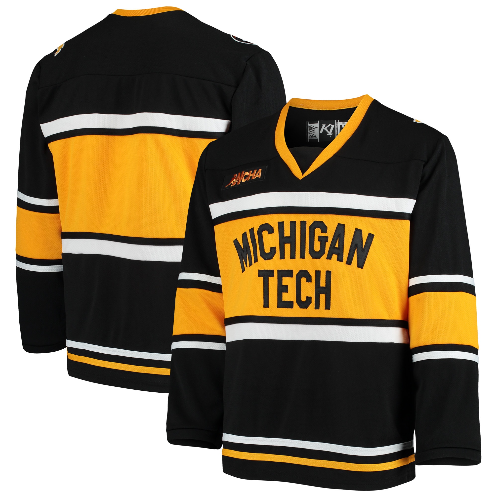 K1 Sportswear - Michigan Tech Huskies Replica Hockey Jersey - Black