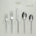 thumbnail image 4 of over&back 20pc Hand-Forged Flatware Cutlery Set - Comes with 4 Dinner Forks, 4 Salad Forks, 4 Dinner Knives, 4 Dinner Spoons, and 4 Teaspoons - Dishwasher-Safe - 18/8 Stainless Steel, 4 of 9