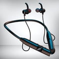 thumbnail image 3 of Auriculares con banda para el cuello Auriculares deportivos con micrófono Negro, 3 of 6