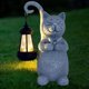 thumbnail image 1 of Estatua de jardín de gato con linterna solar,estatua de decoración de jardín para patio,regalo para jardín,mamá,abuela,arte de jardín,lindo gato con mariposa,luz solar al aire libre,figuras de jardín, 1 of 5