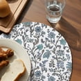 thumbnail image 3 of Boho Leaf Round 15 Inch Placemats Set of 8, Teal Green Spring Farmhouse Pastoral Tribal HeatResistant Non Slip Place Mats for Dining Table, Wipeable Braided Kitchen Table Mats for Housewarming, 3 of 9