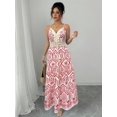 thumbnail image 5 of Womens Red Boho Maxi Dress With Lace Tassel Detail, 5 of 6
