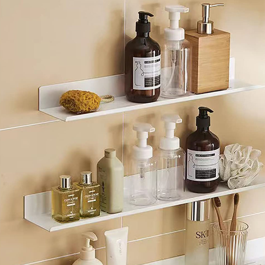 Floating Shelves Set of 2 Alloy Shelf 16 inch Wall Shelves No